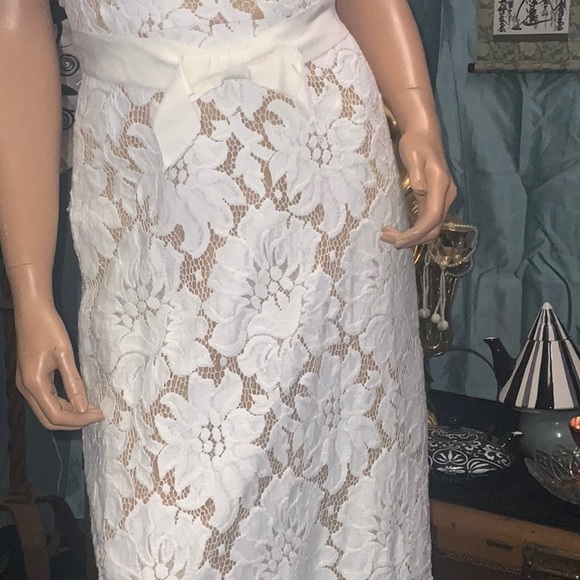 VINTAGE 60’S FLORAL LACE MAXI DRESS W/NUDE SLIP 6 - Picture 5 of 14